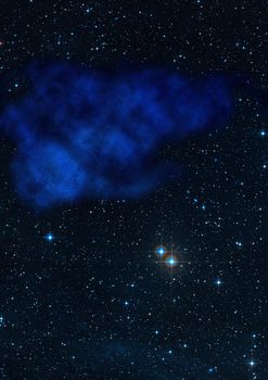 Far being shone nebula and star field against space. Elements of this image furnished by NASA .