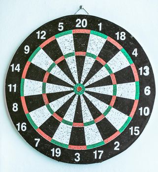 closeup.Darts Board isolated on white background.