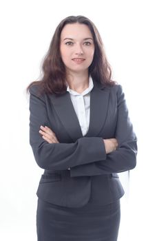 portrait of successful business woman.isolated on white background