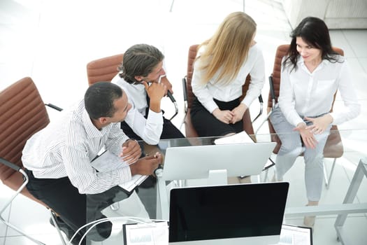 closeup.business team discussing a business document.the business concept.