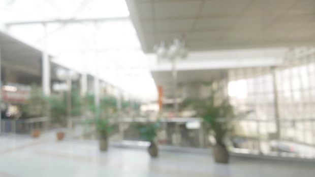 blurred image, spacious hallway in an office building.photo with copy space