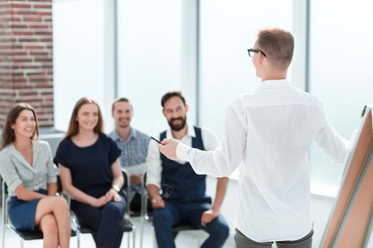 business team discussing a new business plan at a meeting in the office. business concept