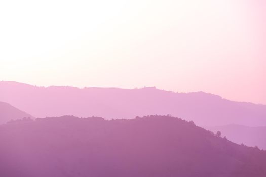 ultra violet purple summer landscape  nature in sunset in mountains and hills on countryside abstract lines and curves background