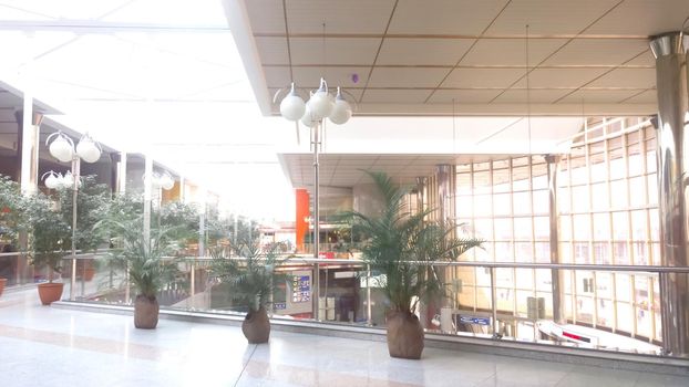 image of a spacious corridor in the business centre .photo with copy space