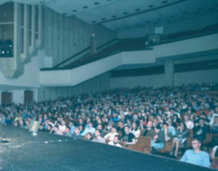 audience in the big hall of the business center. photo with copy space