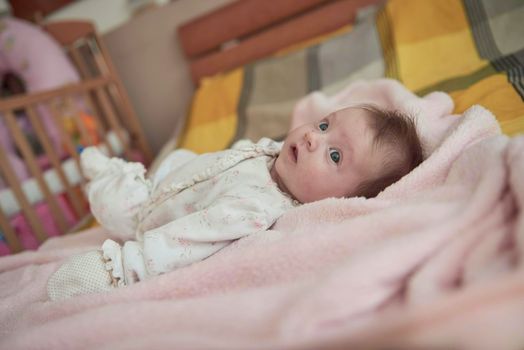 happy newborn little baby smilling  portrait