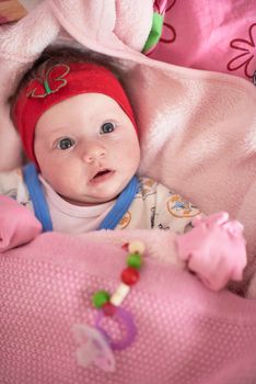 happy newborn little baby smilling  portrait