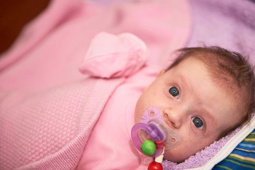 happy newborn little baby smilling  portrait