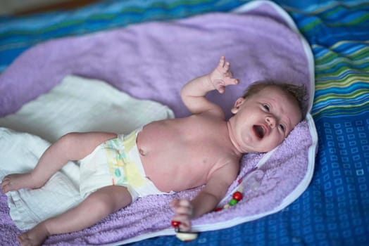 happy newborn little baby smilling  portrait