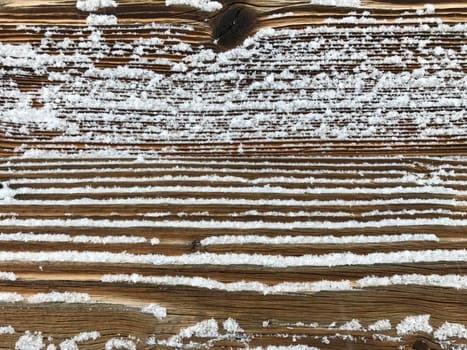 old wood wall covered with snow  vintage retro  natural outdoor  background