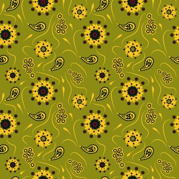 Paisley pattern. Doodle vector background. Henna paisley mehndi doodles design tribal design element