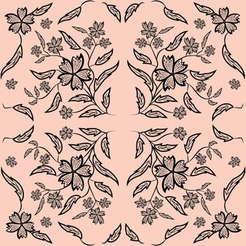 Floral pattern with flowers and leaves  Fantasy flowers Abstract Floral geometric fantasy