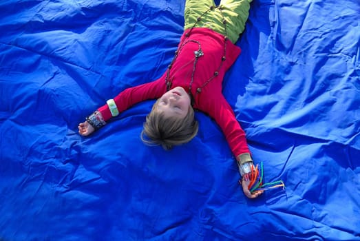 cute little girl relaxing