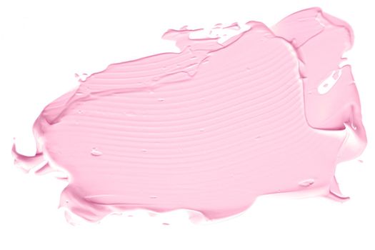 Blush pink beauty cosmetic texture isolated on white background, smudged makeup emulsion cream smear or foundation smudge, cosmetics product and paint strokes.