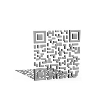 Abstract example of a three-dimensional QR code as a background