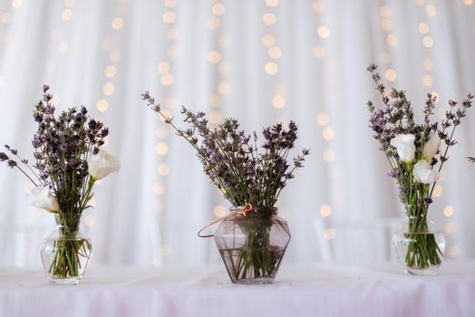 elegant wedding decorations made of natural flowers and green elements