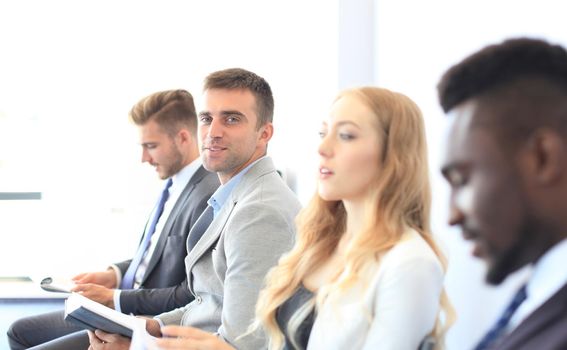 Stressful people waiting for job interview