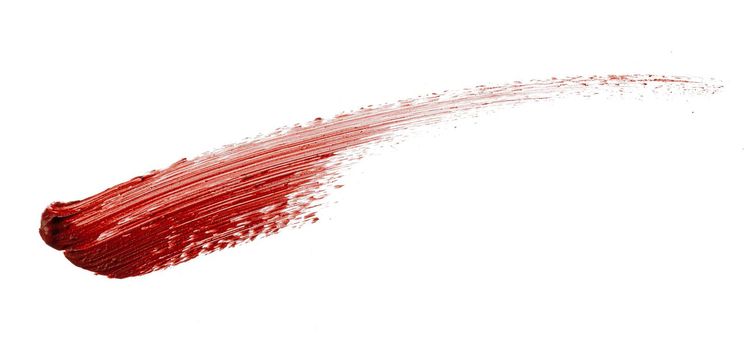 Lipstick smear smudge swatch isolated on white background