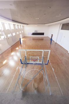 top view of modern shool gym indoor