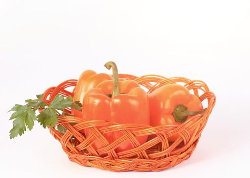 fresh pepper vegetables isolated on white background.photo with copy space