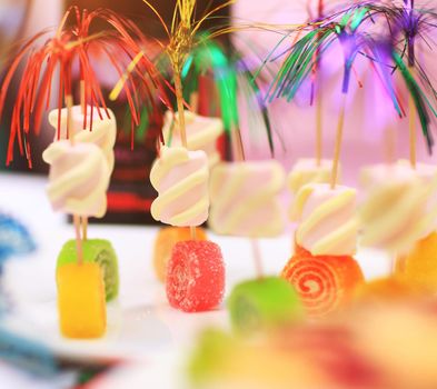 close up.delicious dessert on the table on a festive day
