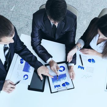 friendly business team having meeting in office