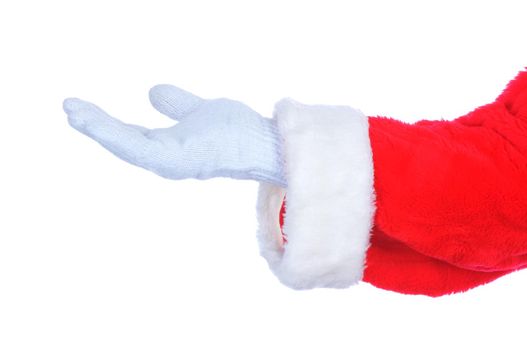 Santa Claus Outstretched Hand isolated on white