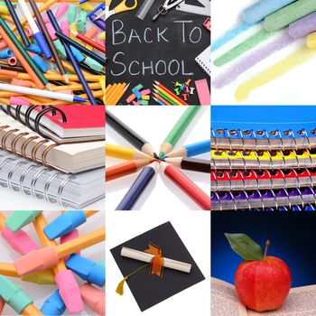 Nine Back to School related images together in a collage.