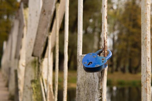 Wedding tradition background castle love colorful concept hanging closeup, tourism valentines object, newlyweds steel chain