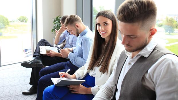 Business people waiting for job interview