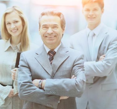 Group portrait of a professional business team looking confidently at camera