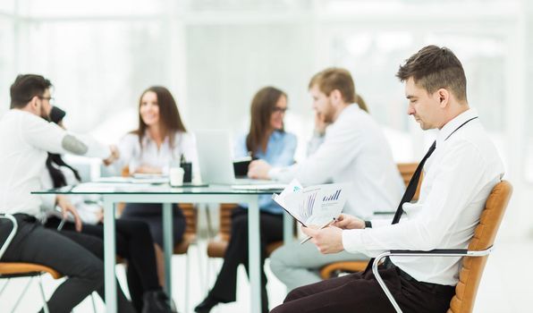 financial Manager background business meeting business partners. the photo has a empty space for your text.