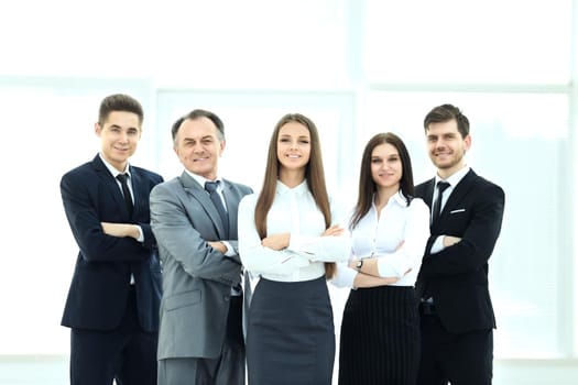 successful business team on a background of bright, modern office