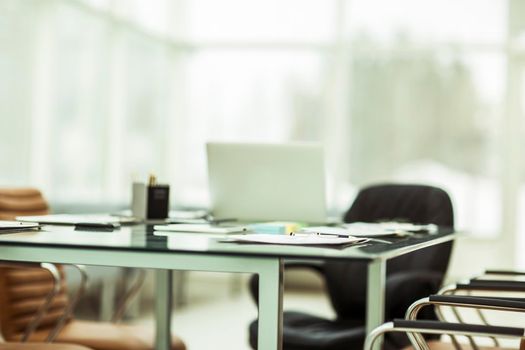 Desk Manager of the company before the working meeting.the photo has a empty space for your text