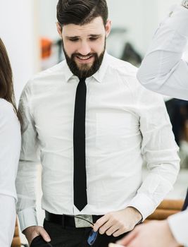 successful Manager in the workplace in modern office