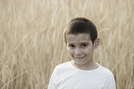 Black kid in field