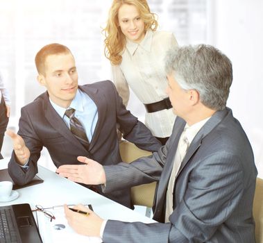 Group of businessmen to discuss the work plan.