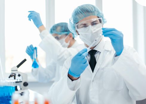 close up. background image of a laboratory assistant in a medical laboratory . photo with a copy-space.