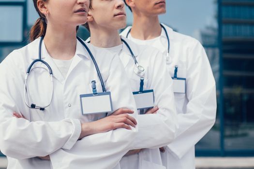 close up. a group of confident medical professionals standing in a row. concept of health protection.