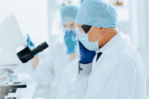 close up. image of pharmaceutical scientists working in the laboratory.