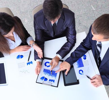 friendly business team having meeting in office