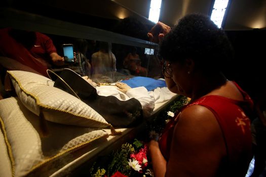 salvador, bahia, brazil - october 13, 2019: Returnees of the Santa Dulce dos Pobres nun visit the saint's tomb in the city of Salvador.