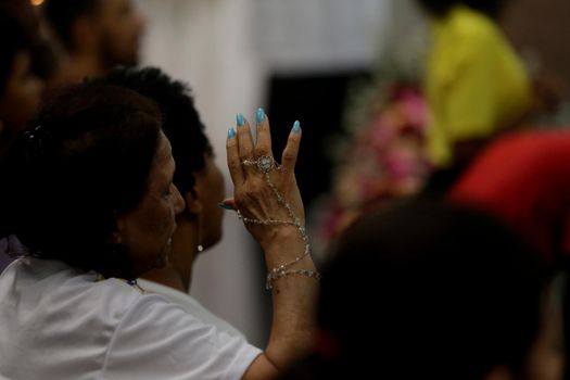 salvador, bahia, brazil - october 13, 2019: Returnees of the Santa Dulce dos Pobres nun visit the saint's tomb in the city of Salvador.