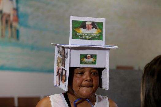 salvador, bahia, brazil - october 13, 2019: Devotees of Santa Dulce of the Poor are seen during mass at the Santa Sanctuary in the city of Salvador.