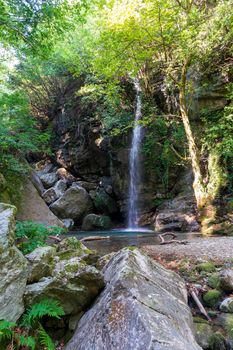 Waterfall in Pelion forest at Greece