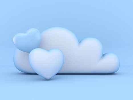Cloud concept of favorite bookmarks 3D rendering illustration isolated on blue background