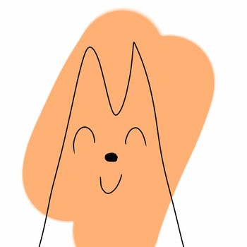 simple cartoon happy fox squirrel on the white background