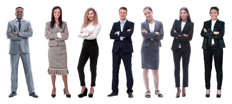 Group of smiling business people. Businessman and woman team