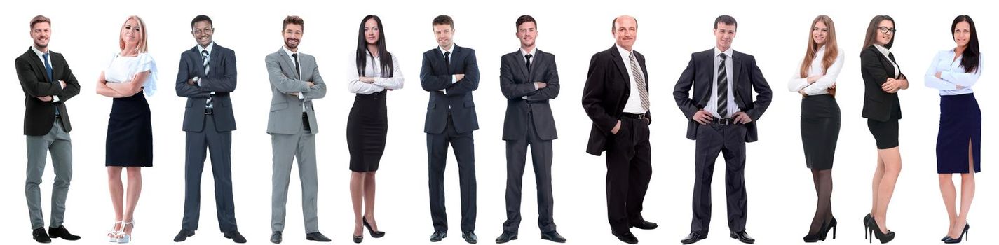 group of successful business people isolated on white background