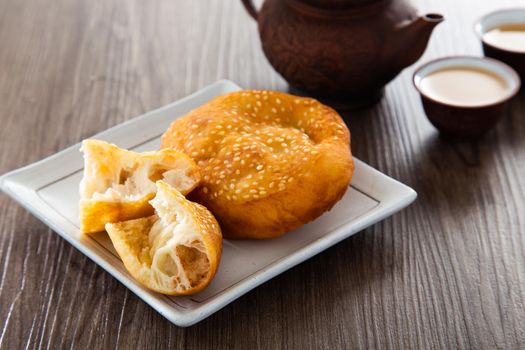 Ham chim peng. (deep-fried chinese doughnut). There are at least 3 varieties of ham chin peng - with glutinous rice, five spice powder and red bean paste